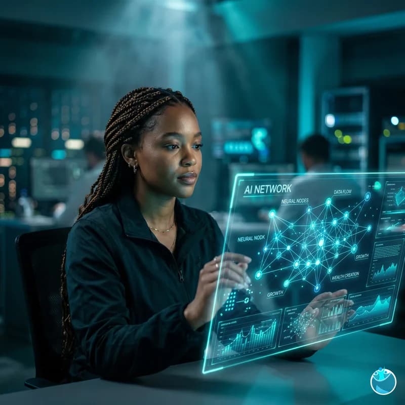 African tech students learning AI skills